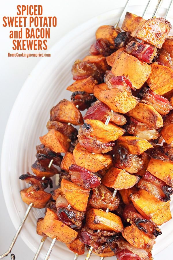 Spiced Sweet Potato and Bacon Skewers