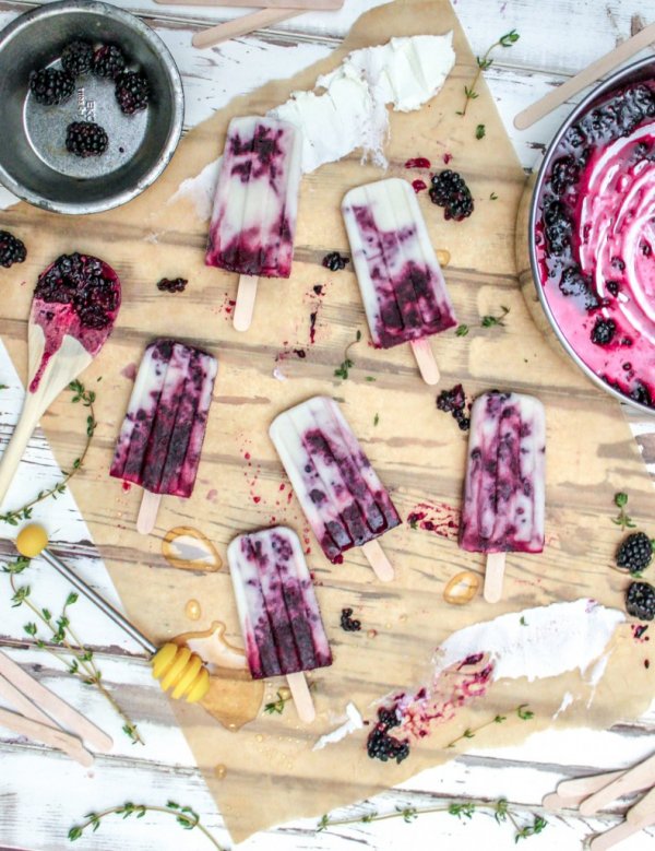 Bourbon, Blackberry & Chèvre Popsicle