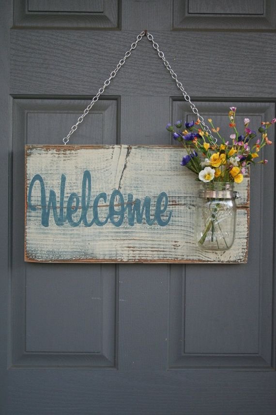 Hand Painted Outdoor Welcome Sign