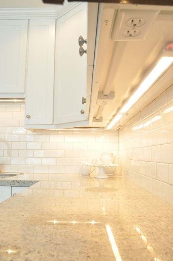 Hide the Outlets under the Cabinets and Create Overhead Lighting