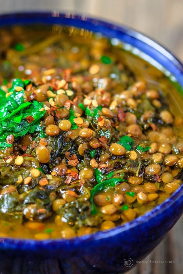 Mediterranean Spicy Spinach Lentil Soup