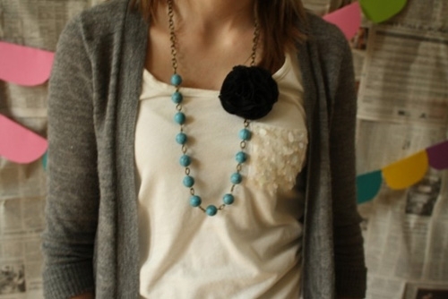 Turquoise and Black Necklace