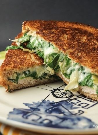 Spinach and Artichoke Grilled Cheese