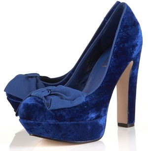 Topshop Sacred Velvet Bow Court Shoes