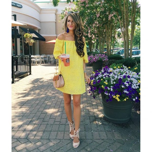 clothing, yellow, dress, sleeve, spring,