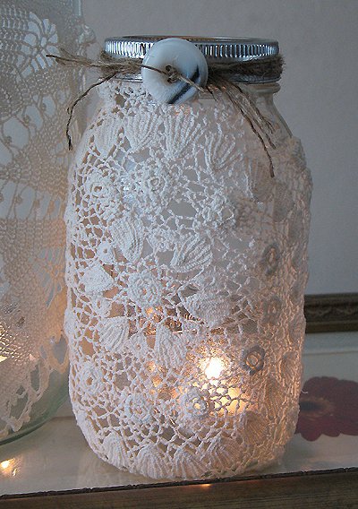 Make Lovely Doily Luminaries