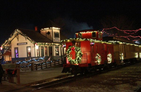 transport, night, christmas lights, christmas decoration, evening,