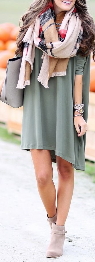 Green Shirt Dress