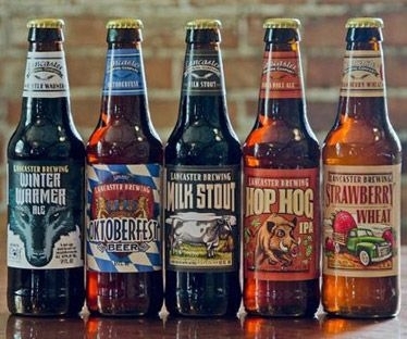 Lancaster Milk Stout,Lancaster Winter Warmer,Lancaster Strawberry Wheat,Lancaster Hop Hog IPA,Milk Stout,