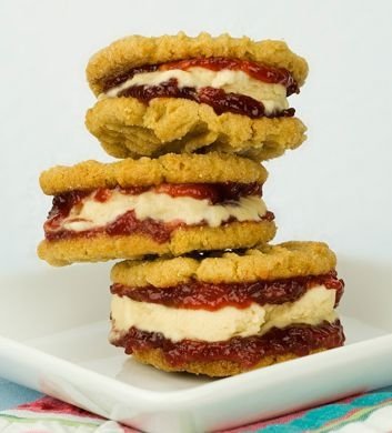 Peanut Butter and Jelly Ice Cream Sandwich