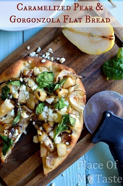 Caramelized Pear and Gorgonzola Flat Bread