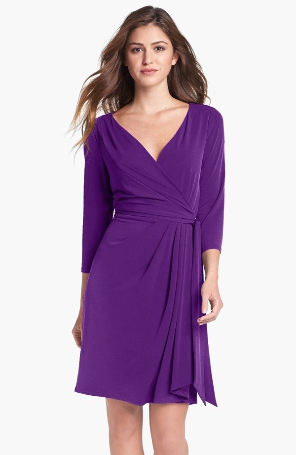 Jersey Faux Wrap Dress - by Ivy & Blu