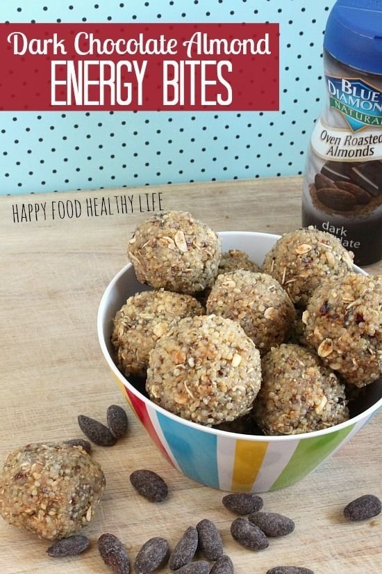 Dark Chocolate Almond Energy Bites