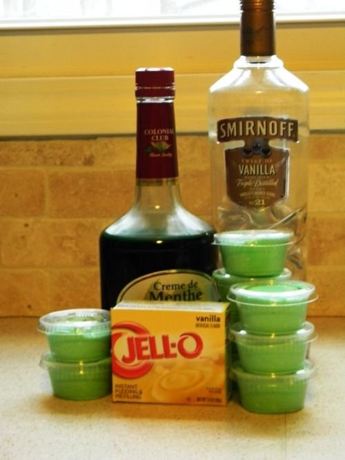 Shamrock Shake Pudding Shots