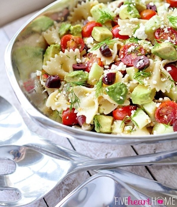 Salade de pâtes tomates et concombres