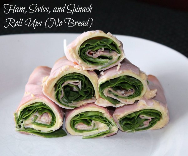 Ham, Swiss and Spinach Roll Ups