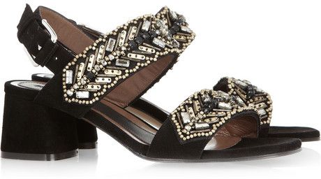 Marni Embellished Suede Sandals