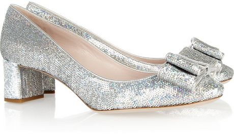 Miu Miu Sequined Leather Pumps