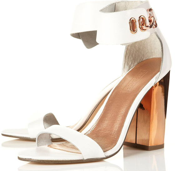 Topshop Metallic Heel Sandals