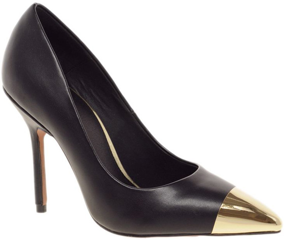 ASOS Pluto Court Shoes with Gold Toe Cap