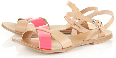 Topshop Hunt Crossover Fluro Sandals