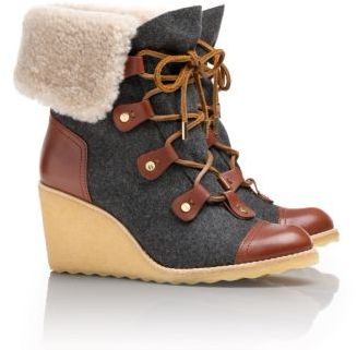 Lace-up Wedge Bootie