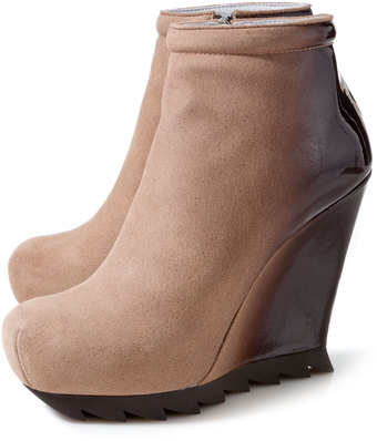 Suede Wedge Booties