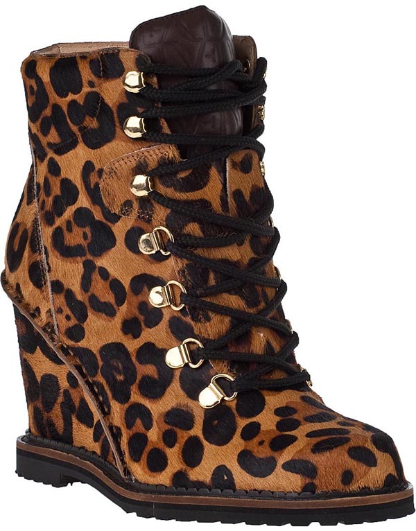 Leopard Print Wedge Bootie