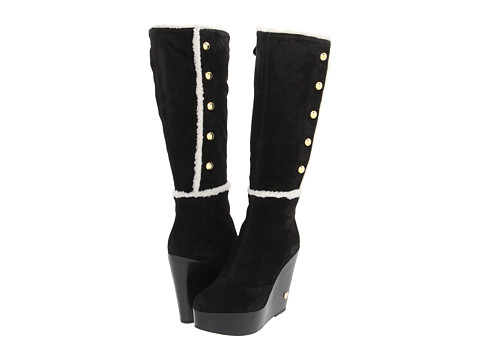 Shearling-Trimmed Platform Boots