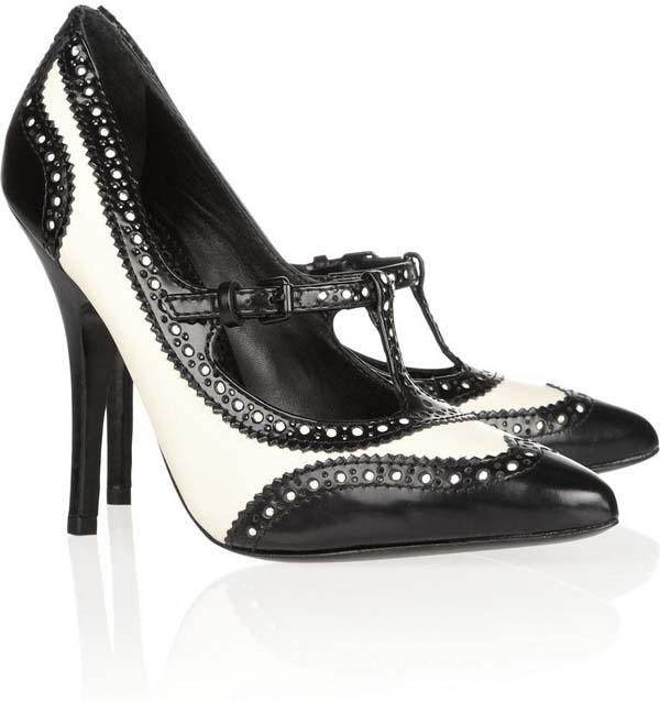 Brogue T-strap Pumps