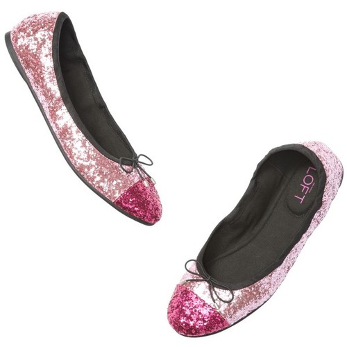 Two Toned Sparkly Ballet Flats