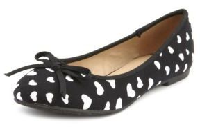 Heart Print Canvas Ballet Flat