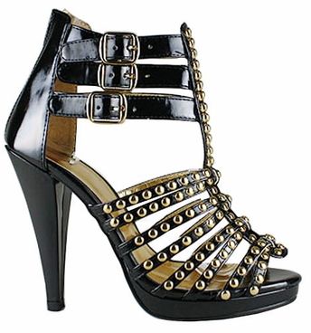 Studded Cross Strap Gladiator Heel