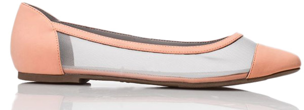 Mesh Paneled Ballet Flats