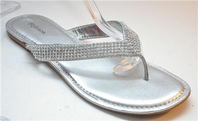 silver dressy flip flops