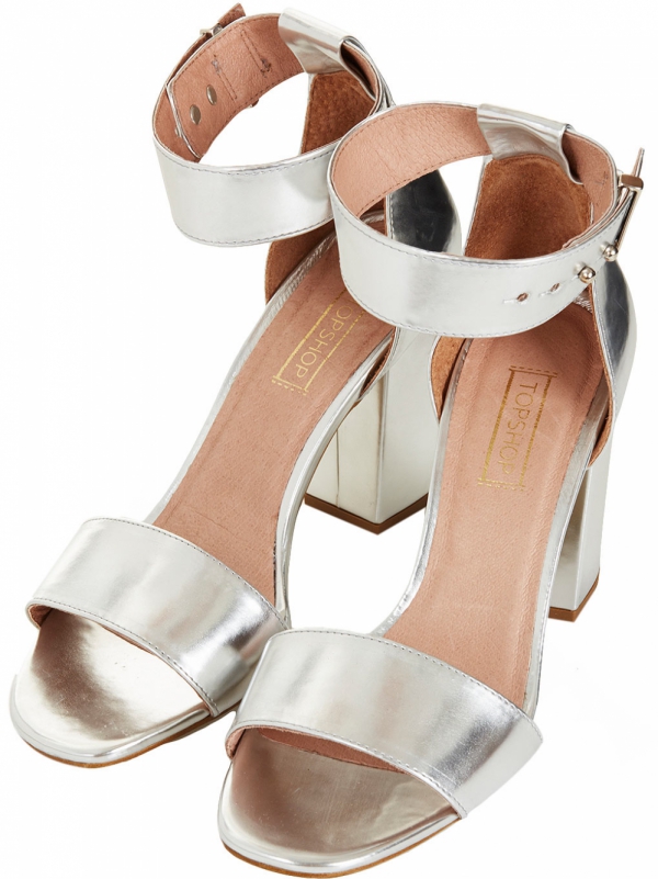 Silver Square Toe Sandals