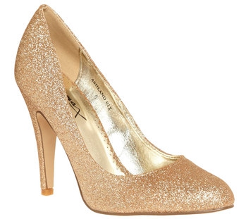 Gold Glitter Pumps