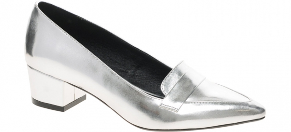 Silver Pointed Loafers