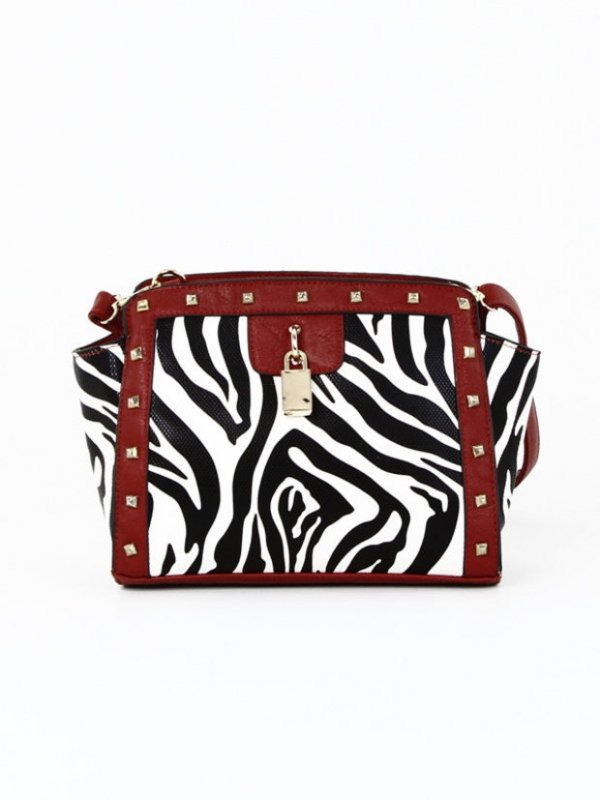 Zebra Print Cross-body Bag in Red