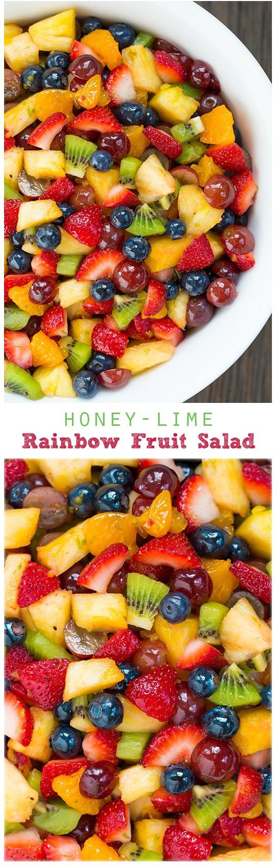 Honey Lime Rainbow Fruit Salad