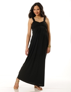 Loved by Heidi Klum Sleeveless Ruched Maternity Maxi Dress