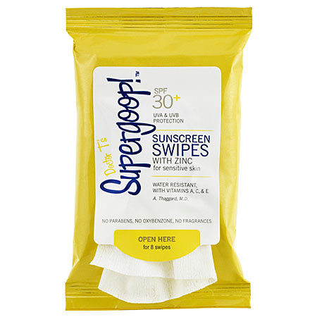 Supergoop! SPF 30 Sunscreen Swipes with Zinc for Sensitive Skin