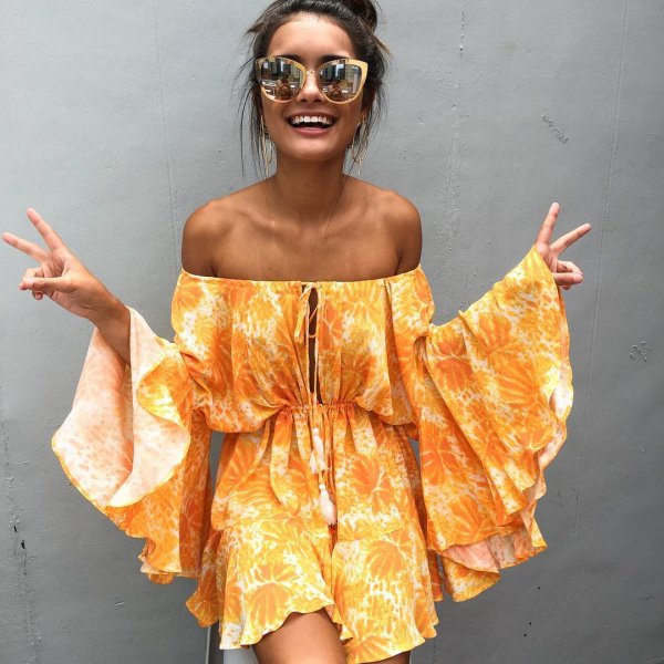 clothing, yellow, orange, season, dress,