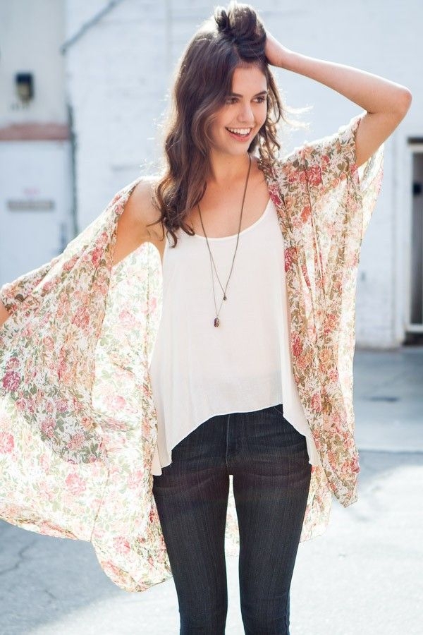 Shear Kimono + High Low Tank