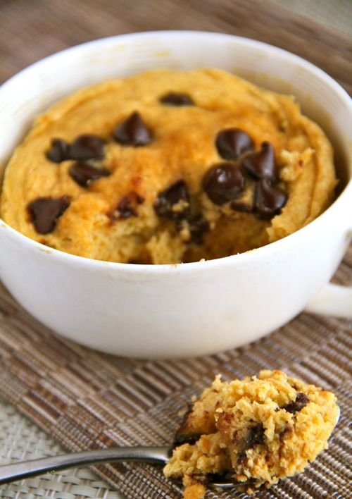 Chocolate Chip Pumpkin Mug Cake