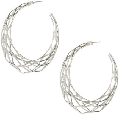 Zoe & Morgan Sterling Silver Facet Hoop Earrings