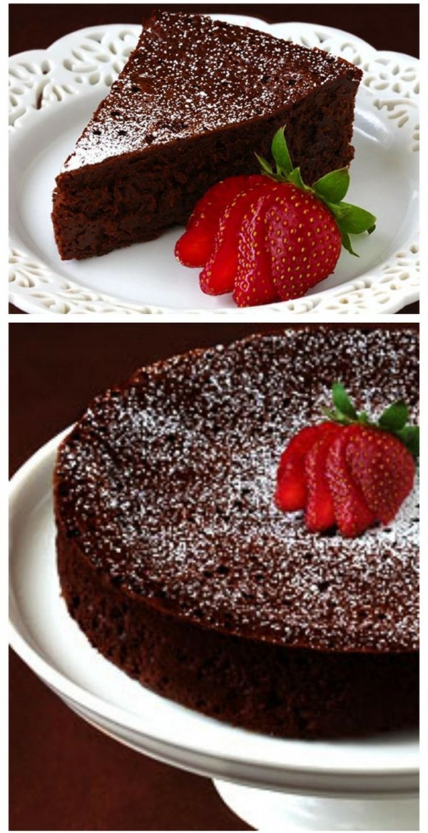 3-Ingredient Flourless Chocolate Cake