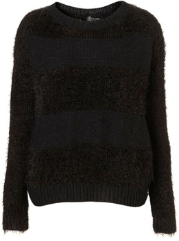 Topshop Knitted Fluffy Stripe Jumper