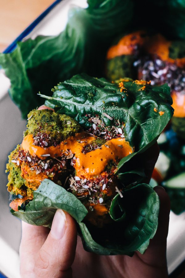 Turmeric Falafel with Harissa Tahini