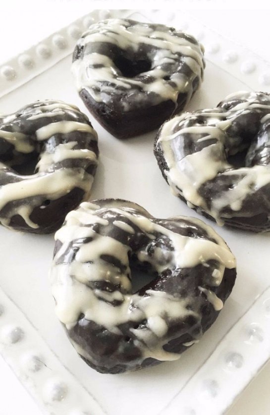 Baked Dark Chocolate Coffee Infused Donuts
